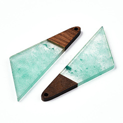 Transparent Resin & Walnut Wood Pendants&nbsp;RESI-ZX017-30