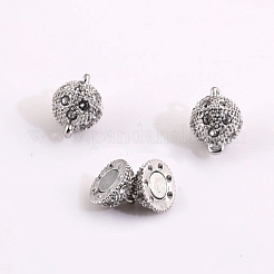 Oval Brass Rhinestone Magnetic Clasps with Loops&nbsp;KK-D507-B-11P