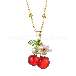 Resin Fruit Pendant Necklaces&nbsp;NJEW-JN05204-02