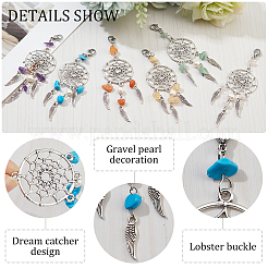 24Pcs 6 Style Gemstone Chip Pendant Decoration&nbsp;HJEW-NB0001-67
