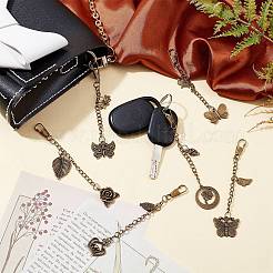 6Pcs 6 Style Tibetan Style Alloy Keychains&nbsp;AJEW-WR0001-27