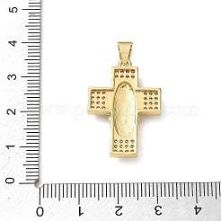 Brass Micro Pave Clear Cubic Zirconia Pendants&nbsp;CU-CBA4231-12G
