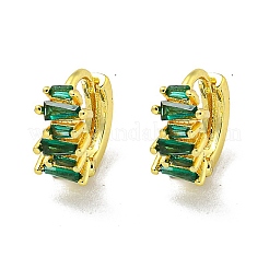 Brass Micro Pave Cubic Zirconia Hoop Earring&nbsp;EJEW-C088-34G