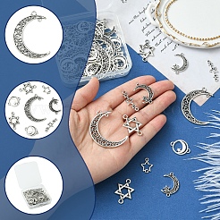 60Pcs 6 Styles Tibetan Style Alloy Link Pendants&nbsp;TIBE-FS0003-22