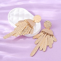 Zinc Alloy Flat Round Chandelier Earrings&nbsp;EJEW-Z107-03G-02