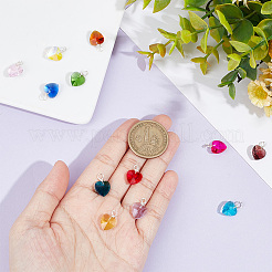 12Pcs 12 Color Copper Wire Wrapped Faceted Glass Pendants&nbsp;PALLOY-AB00035