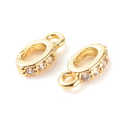 Brass Micro Pave Clear Cubic Zirconia Charms&nbsp;ZIRC-P094-11G-RS