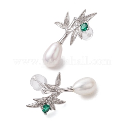 Natural Pearl Ear Studs&nbsp;EJEW-P286-19P