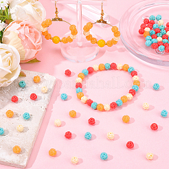 120Pcs 4 Colors Synthetic Coral Carved Beads&nbsp;CORA-PA0001-02
