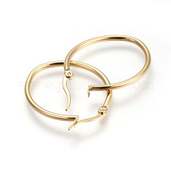201 Stainless Steel Hoop Earrings&nbsp;EJEW-A052-15E-G