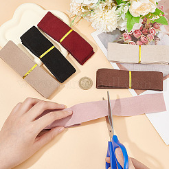 6Pcs 6 Colors Flat Faux Suede Fabric Ribbons&nbsp;OCOR-BC0006-14A