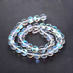 Synthetical Moonstone Round Beads Strands&nbsp;X-G-M049-8mm-02J