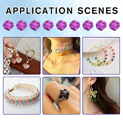 9 Strands 9 Colors Gradient Color Baking Paint Glass Bead Strands&nbsp;DGLA-TA0001-36