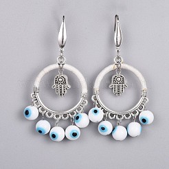 Lampwork Beads Dangle Earrings&nbsp;EJEW-JE03314-01