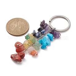 Chakra Natural & Synthetic Gemstone Chip Bead Keychain&nbsp;KEYC-JKC00534-01