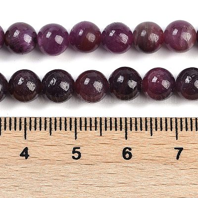 Natural Gemstone Ruby Round Beads Strands&nbsp;G-O017-6.5mm-06-1