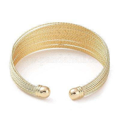 Brass Open Cuff Bangles&nbsp;BJEW-A144-01C-1