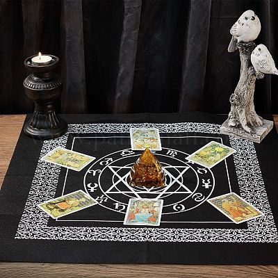 New Altar Tarot Cloth – Divination Table Mat With Pendulum Chart – Wicca Tapestry