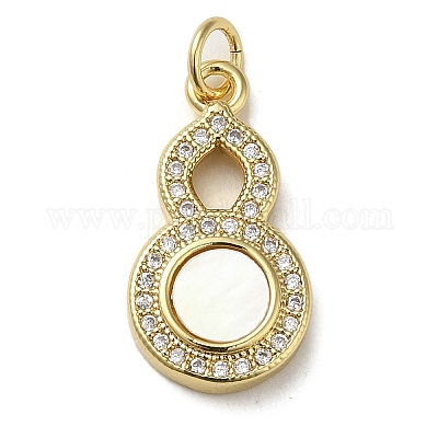 Brass Micro Pave Cubic Zirconia Pendants&nbsp;KK-Q808-26G-1