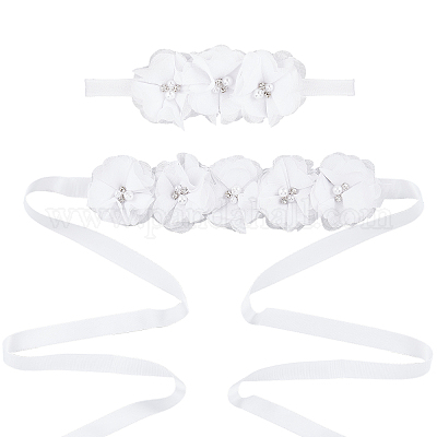 Wholesale Polyester Waist Chain Belts and Headbands with Imitation Pearl
