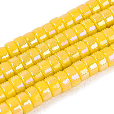 AB Color Plated Opaque Glass Beads Strands&nbsp;GLAA-T026-3x6mm-P13-1