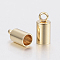 201 Stainless Steel Cord Ends, End Caps, Column, Real 18K Gold Plated, 9.5x6mm, Hole: 2mm, Inner Diameter: 5mm