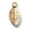 Alloy Pendants, Leaf with Letter Charm, Light Gold, Letter.U, 15.5x7.5x2.5mm, Hole: 1.5mm