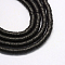 Handmade Polymer Clay Beads, Disc/Flat Round, Heishi Beads, Black, 6x1mm, Hole: 2mm, about 380~400pcs/strand, 17.7 inch