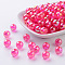Eco-Friendly Transparent Acrylic Beads, Round, AB Color, Fuchsia, 10mm, Hole: 1.8mm, about 1000pcs/500g