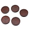 Natural Wood Cabochon Settings, Flat Round, Coconut Brown, Inner Diameter: 25mm
