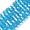 Transparent Glass Beads, 32 Facets, AB Color Plated, Round, Deep Sky Blue, 6x5.5mm, Hole: 1.2mm, about 91pcs/strand, 19.29''(49cm)