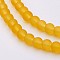 Baking Paint Transparent Glass Bead Strands, Frosted, Round, Goldenrod, 6mm, Hole: 1.3~1.6mm, about 140pcs/strand, 31.4 inch