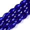 Transparent Glass Beads Strands, Faceted, Oval, Dark Blue, 8x5.5mm, Hole: 1mm, about 68~70pcs/strand, 20.07~20.86 inch(51~53cm)