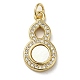 Brass Micro Pave Cubic Zirconia Pendants&nbsp;KK-Q808-26G-1