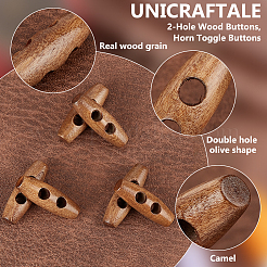 50Pcs 2-Hole Wood Buttons&nbsp;BUTT-UN0001-28B-02