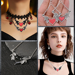 12Pcs 6 Styles Alloy Emanel Big Pendants&nbsp;FIND-SC0006-48