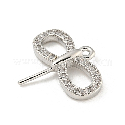 Brass Micro Pave Clear Cubic Zirconia Pendants&nbsp;KK-Z057-03P