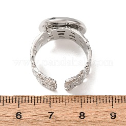 Woven Bezel 304 Stainless Steel Cuff Ring Components&nbsp;SA-CBAD8FA-01P-04