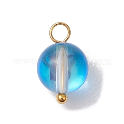 Dyed Synthetic Moonstone Round Charms&nbsp;PALLOY-JF02690-02