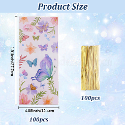 100Pcs Butterfly Printed OPP Cellophane Candy Packaging Bags&nbsp;ABAG-WH20005-40