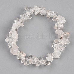 Unisex Chip Natural Quartz Crystal Beaded Stretch Bracelets&nbsp;BJEW-S143-16