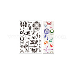 Boho Style Feather Plastic Clear Stamps&nbsp;DIY-WH0584-0002