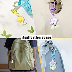 6Pcs Flower Resin Pendant Decorations&nbsp;HJEW-YW00056