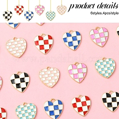 24Pcs 6 Styles Alloy Enamel Pendants&nbsp;ENAM-FS0002-37