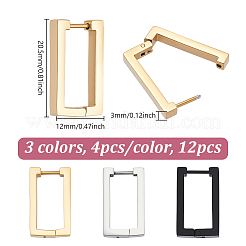 12Pcs 3 Colors 316 Stainless Steel Hoop Earrings&nbsp;EJEW-UN0003-23A