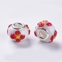 Handmade Bumpy Lampwork European Beads&nbsp;LAMP-S193-010D