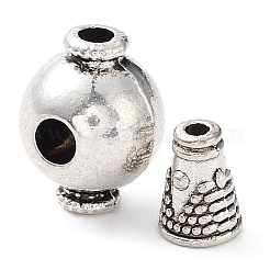 Tibetan Style Alloy 3 Hole Guru Beads&nbsp;X-TIBEB-M030-06AS