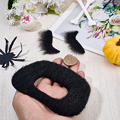 Plush Fiber Self-adhesive Artificial 2 Pairs Eyebrow & 2Pcs Mustaches&nbsp;DIY-GF0011-79