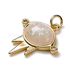 Brass Micro Pave Cubic Zirconia Pendants&nbsp;KK-A233-01G-02