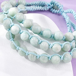 Natural Amazonite Round Beaded Multi-strand Bracelets for Men Women&nbsp;BJEW-G743-02A